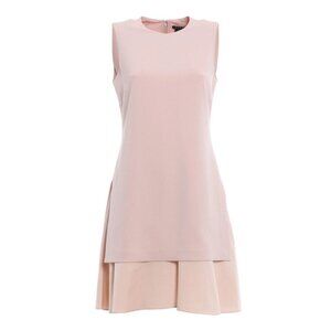 Theory Womens Size 6 Matte Pale Pink Malkan Admiral Crepe Layered Mini Dress